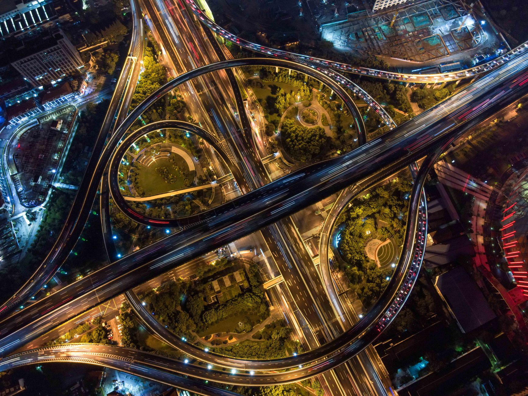 Expressway network at night, representative of Dholera's connectivity